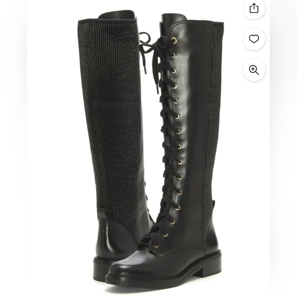 Louise Et Cie - Black Leather Lace Up Biker Boots